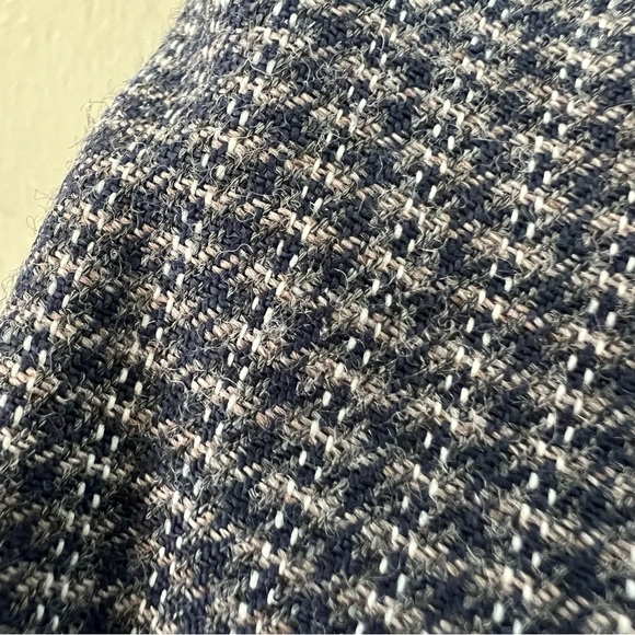 VTG Plaid Worsted Wool Navy Black Gray 28 Pleated High Rise Straight Leg Pants - Picture 2 of 15